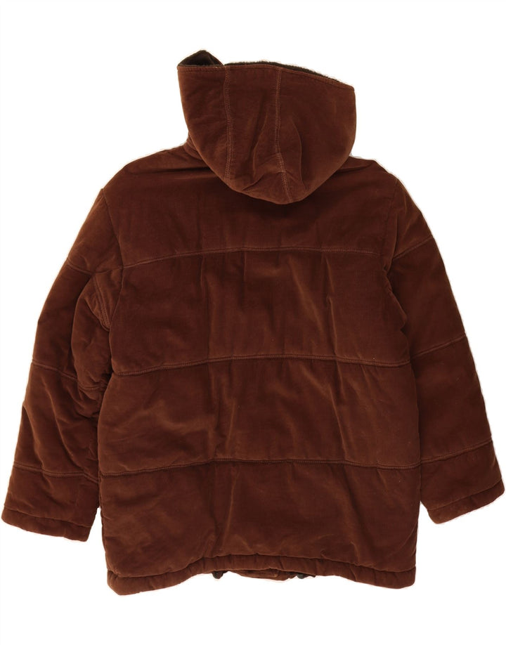 BELFE & BELFE Womens Oversized Hooded Padded Jacket IT 44 Medium Brown Vintage Belfe & Belfe and Second-Hand Belfe & Belfe from Messina Hembry 