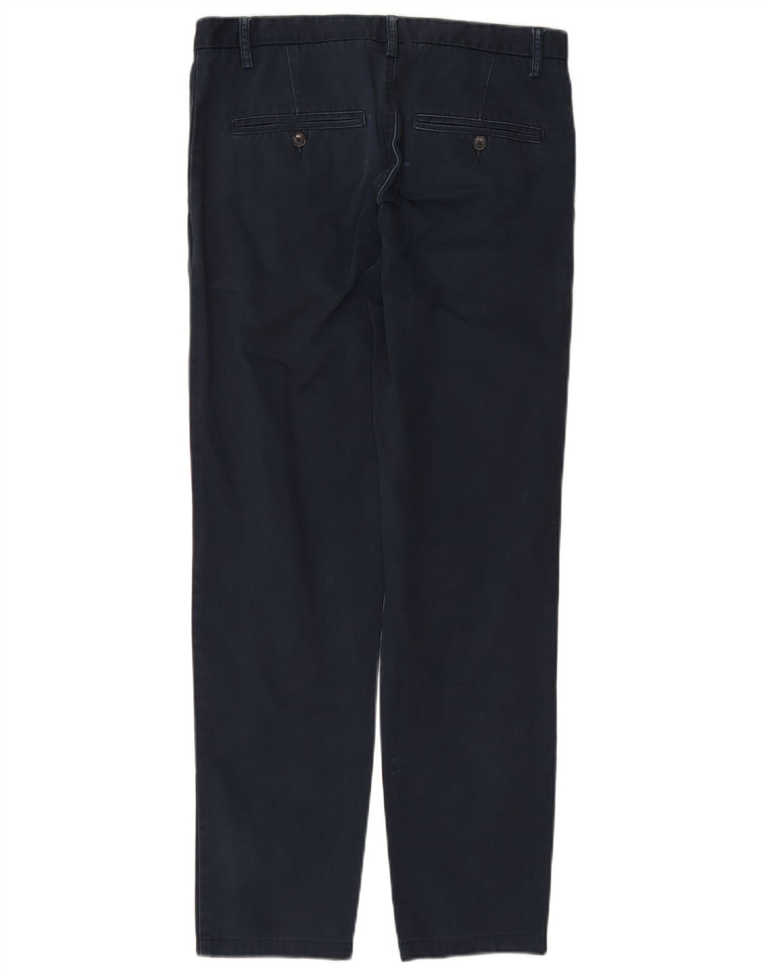 BENETTON Pantalón chino recto para hombre IT 46 Small W29 L30 Azul marino Algodón