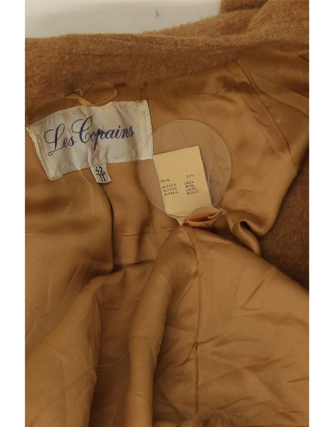 Les Copains Abrigo Extragrande De Doble Botonadura Mujer IT 42 Beige Medio