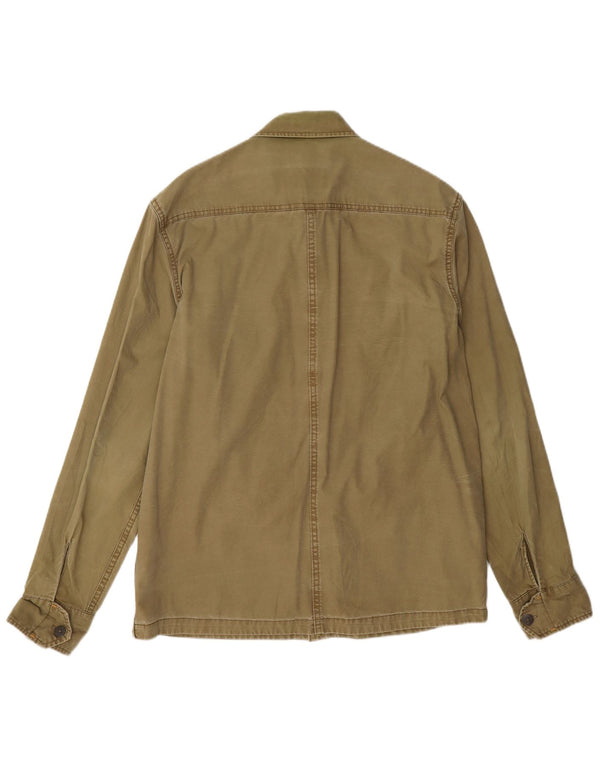 Zara Hombre Camisa Militar Extragrande Algodón Caqui Grande