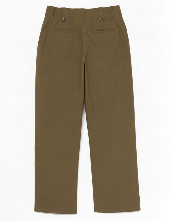 Zara Mujer Pantalones Chinos De Pierna Ancha Y Talle Alto XS W24 L28 Poliéster Caqui