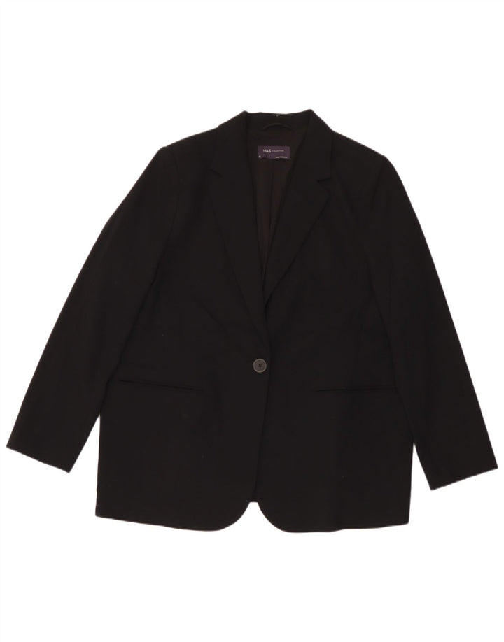 Marks & Spencer Chaqueta tipo blazer extragrande con 1 botón para mujer UK 40 XL Negro
