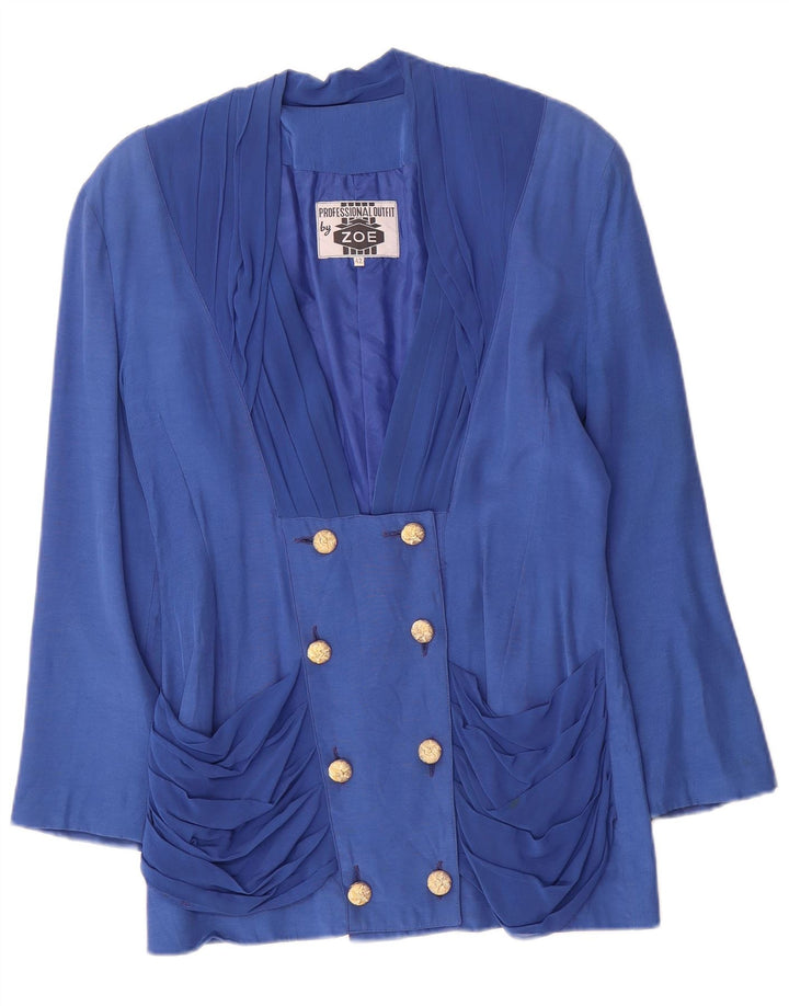 Chaqueta Blazer Cruzada Zoe Mujer IT 42 Viscosa Azul Medio