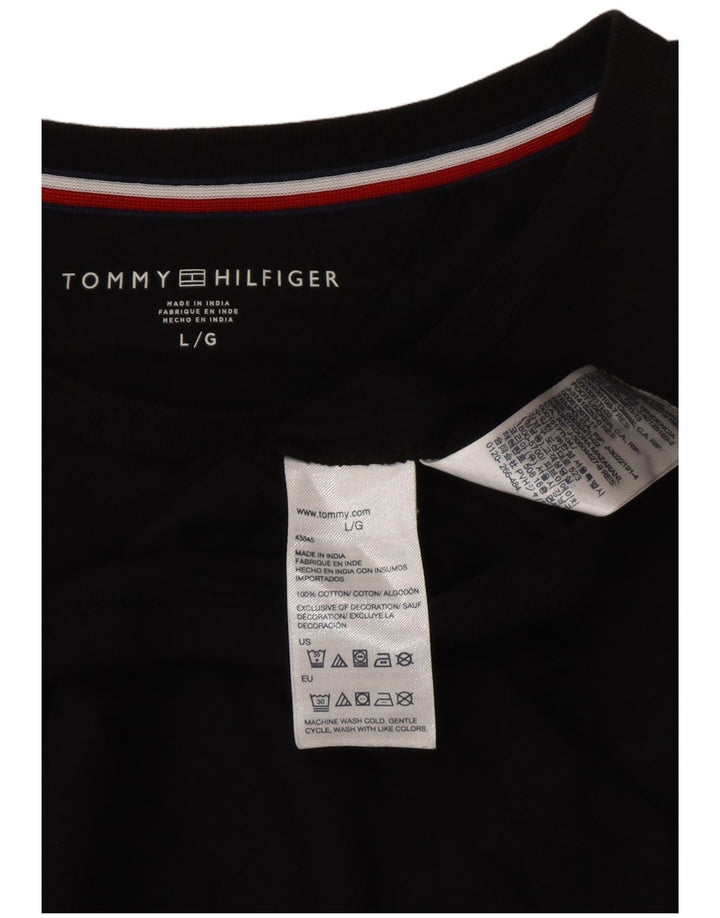 Tommy Hilfiger - Camiseta para hombre, talla grande, algodón negro