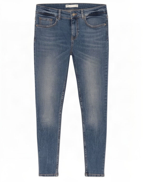 Zara Mujer Crop Skinny Jeans EU 38 Small W28 L25 Algodón Azul