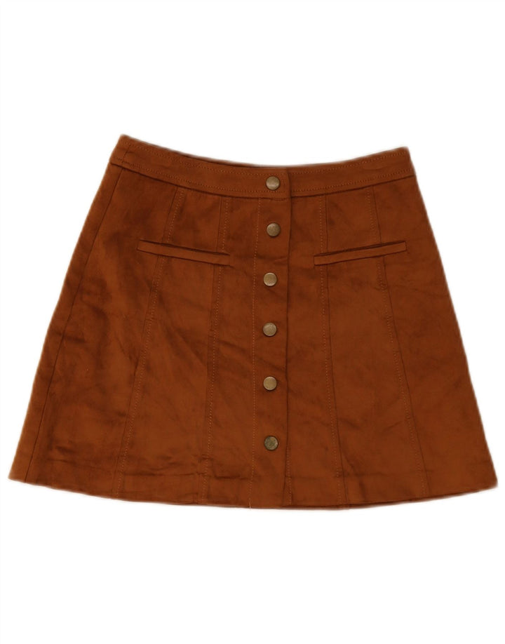 Zara Mujer Trafaluc Minifalda XS W24 Marrón Poliéster