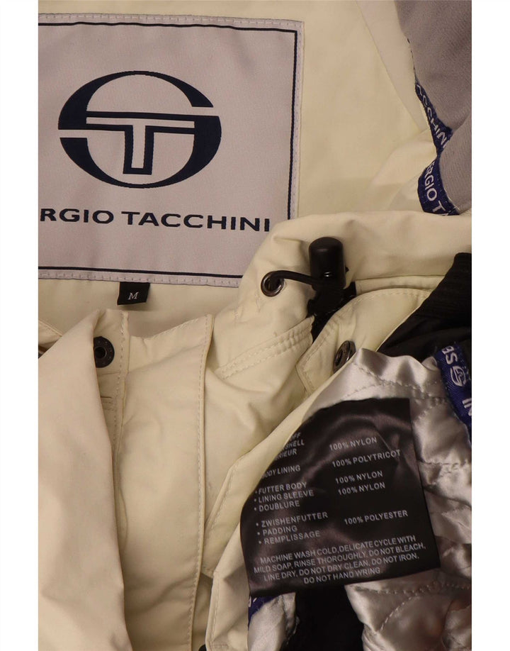 Sergio Tacchini Chaqueta cortavientos con capucha para hombre Medium White Colorblock