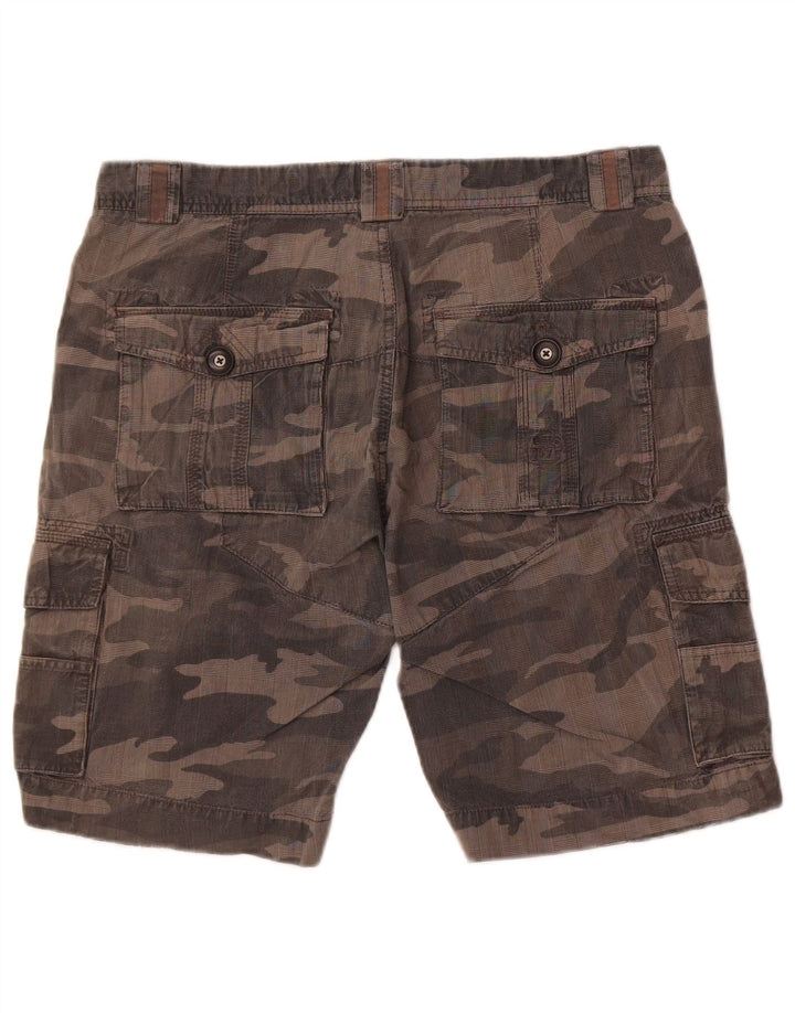 Pantalones cortos cargo para hombre Outsider W34 Algodón de camuflaje gris grande