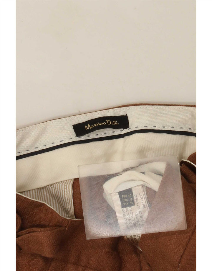 Massimo Dutti Pantalón Chino Regular Mujer EU 40 Medium W30 L31 Marrón