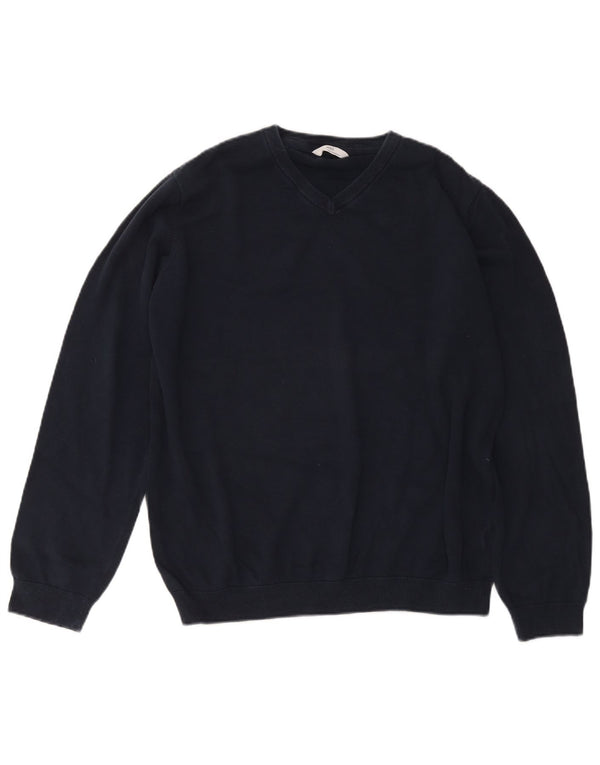Marks & Spencer Jersey con cuello en V para niños 15-16 años Azul marino Algodón