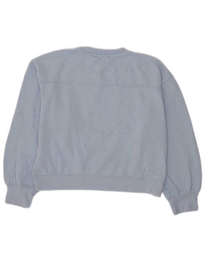 Zara Mujer Crop Sudadera Jumper UK 46 Grande Poliéster Azul