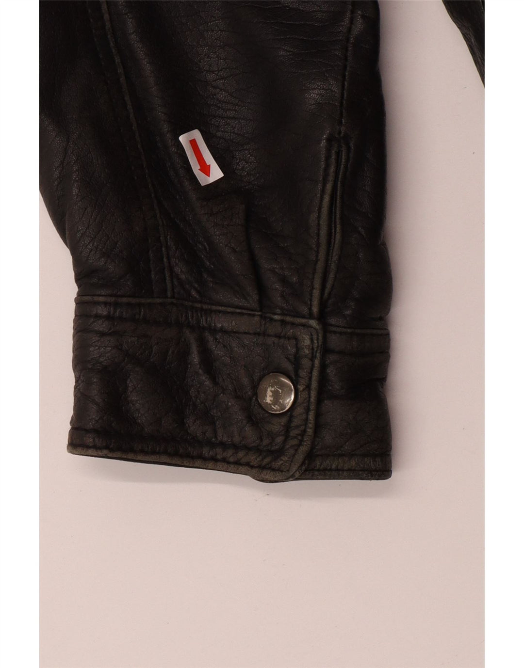 VINTAGE Chaqueta de cuero para hombre Reino Unido 40 Cuero negro grande