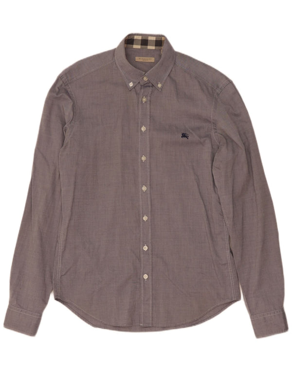 Camisa Burberry Hombre Pequeña Algodón Azul
