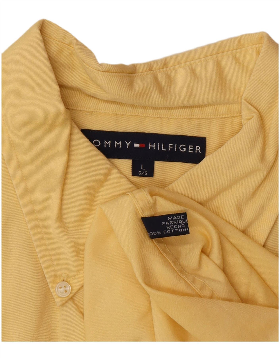 Camisa Tommy Hilfiger Hombre Grande Algodón Amarillo