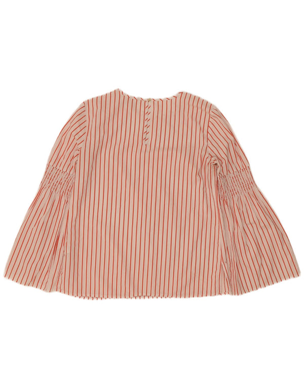 Michael Kors Blusa de manga larga para mujer Top UK 10 Pequeño algodón a rayas rojas