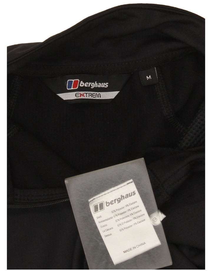 Berghaus Hombre Zip Neck Jersey Chándal Top Mediano Poliéster Negro