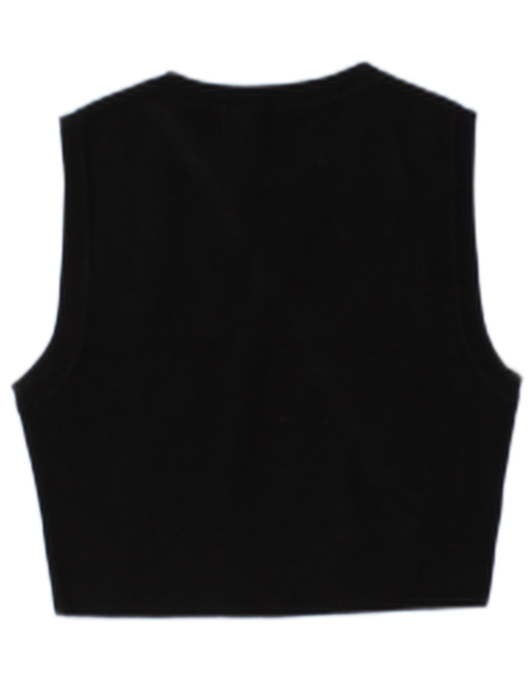 Zara Mujer Crop Vest Top UK 44 Large Viscosa Negra
