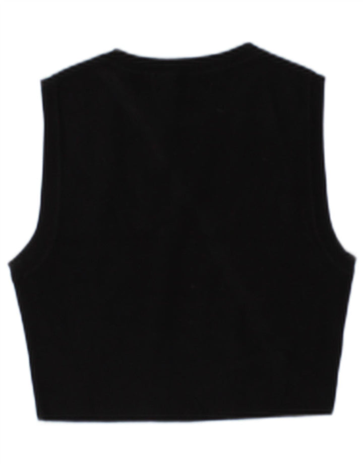 Zara Mujer Crop Vest Top UK 44 Large Viscosa Negra