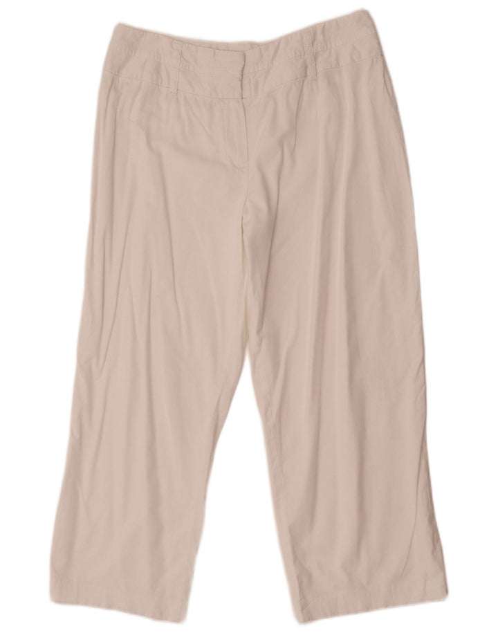 Marks & Spencer Pantalones Cortos Rectos para Mujer UK 12 Medium W30 L24 Blanco