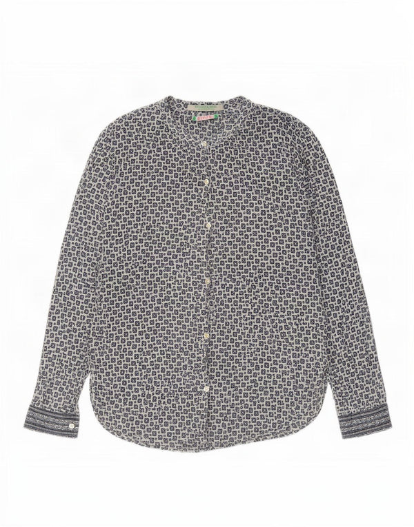 Scotch & Soda Blusa tipo camisa extragrande para mujer US 1 XS Azul Geométrico