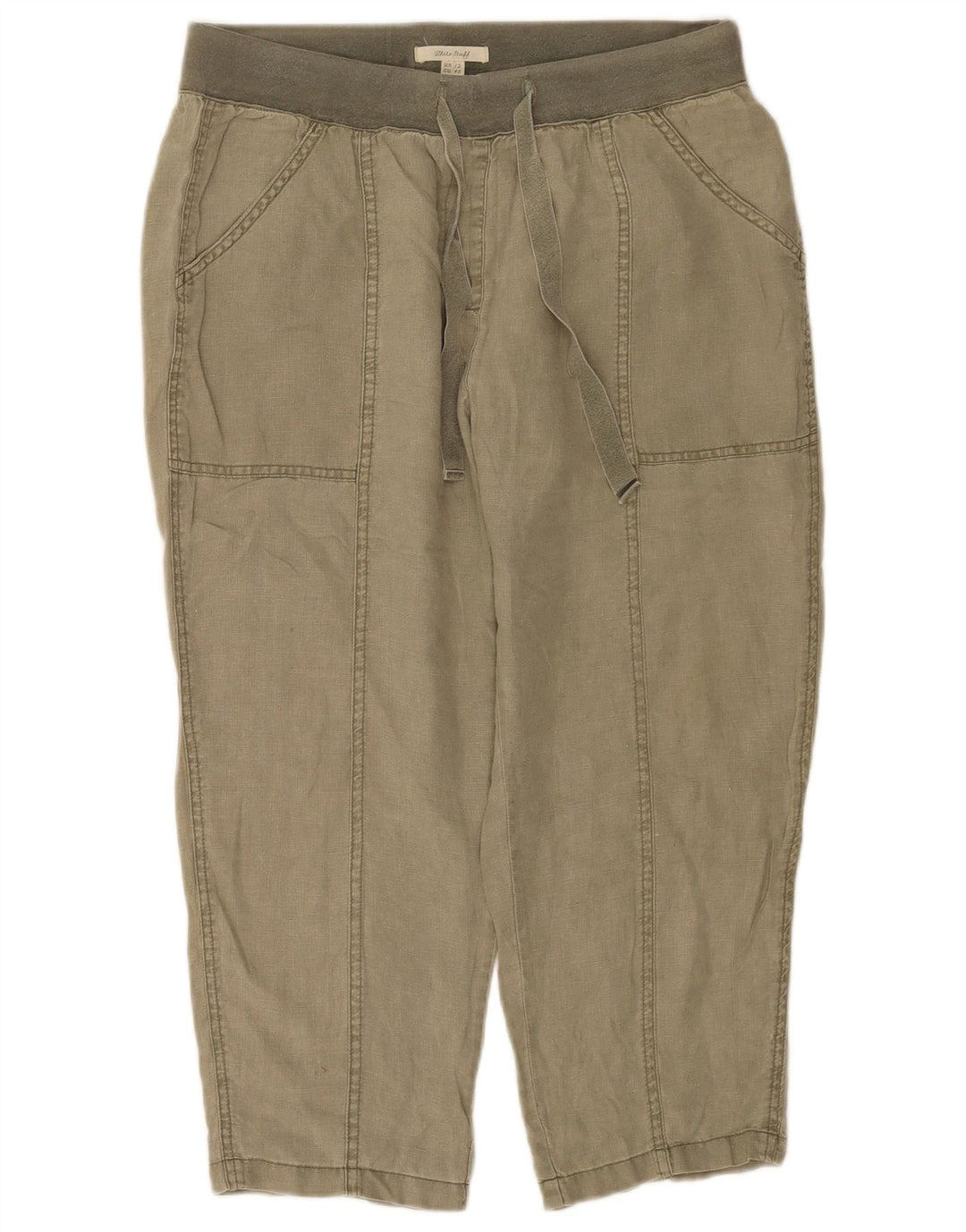 Pantalones cortos para mujer White Stuff UK 40 Medium W32 L23 Caqui Lino