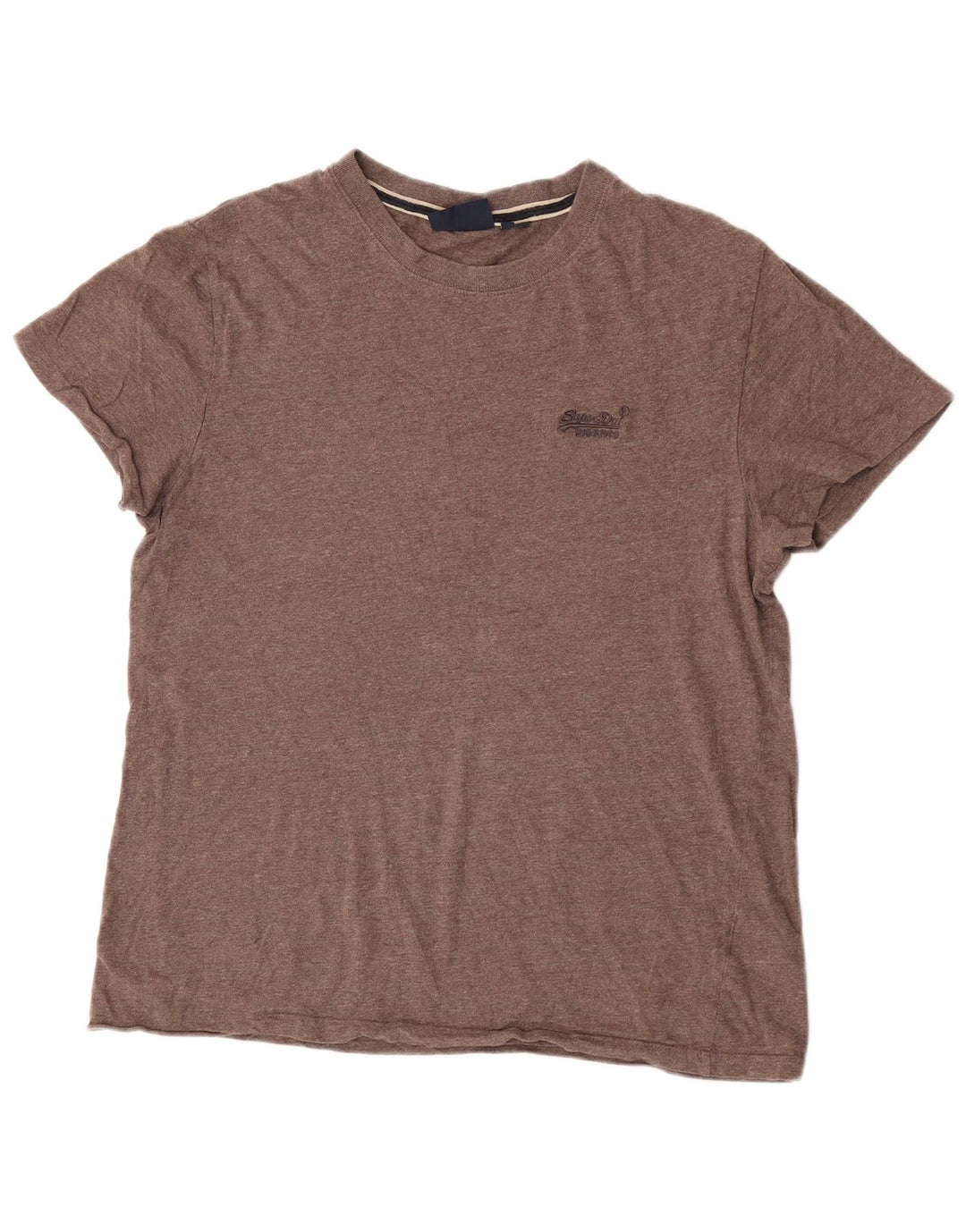 Superdry Hombre Camiseta Top XL Algodón Marrón