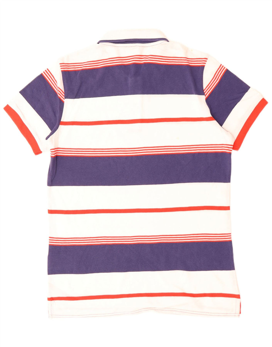 BENETTON Polo para hombre de algodón a rayas blancas grandes