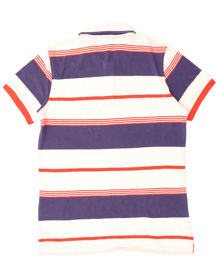 BENETTON Polo para hombre de algodón a rayas blancas grandes