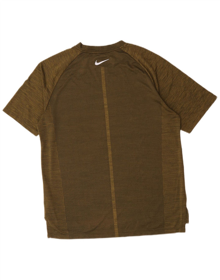 Camiseta Nike Dri Fit para hombre Top poliéster moteado en color caqui mediano