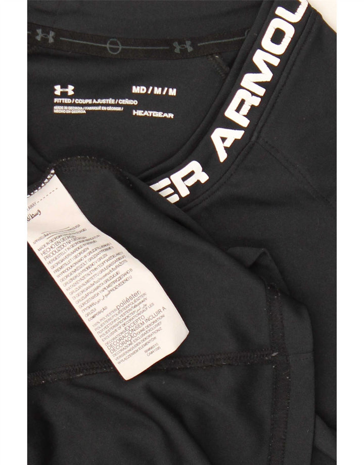 Under Armour Camiseta con gráfico Heat Gear para hombre, parte superior mediana de poliéster negro