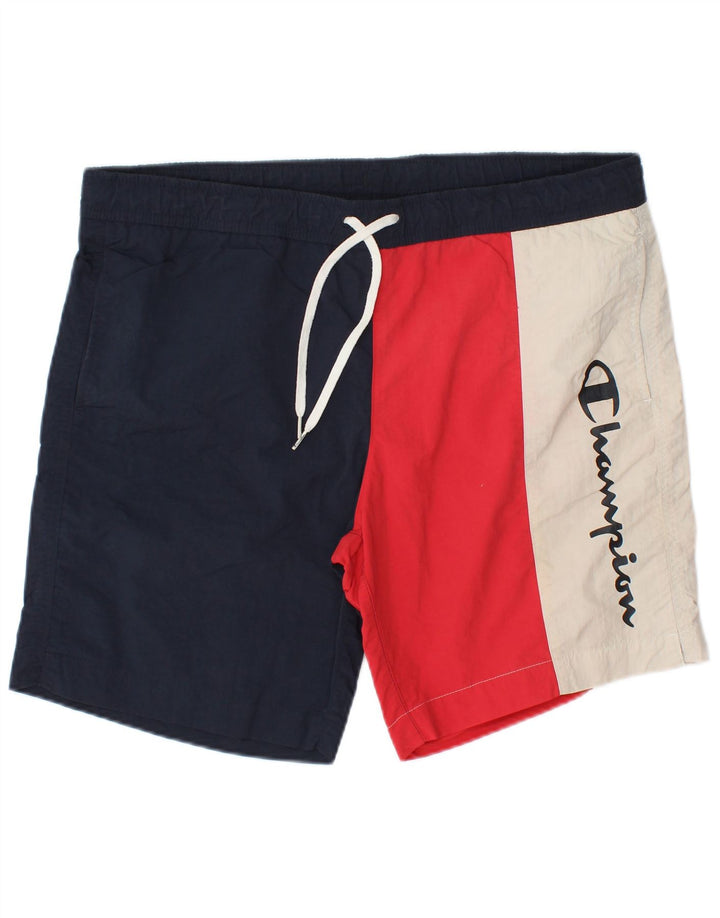 Champion Bañador con estampado gráfico para hombre, talla grande, color azul marino