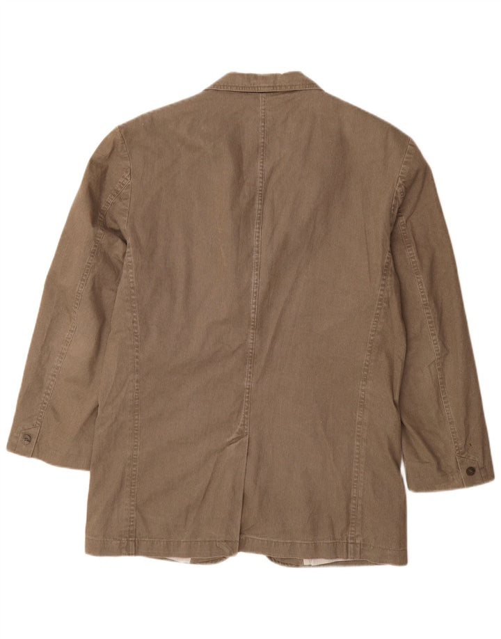 Marks & Spencer Chaqueta tipo blazer de 3 botones para hombre UK 36 Small Khaki Pinstripe