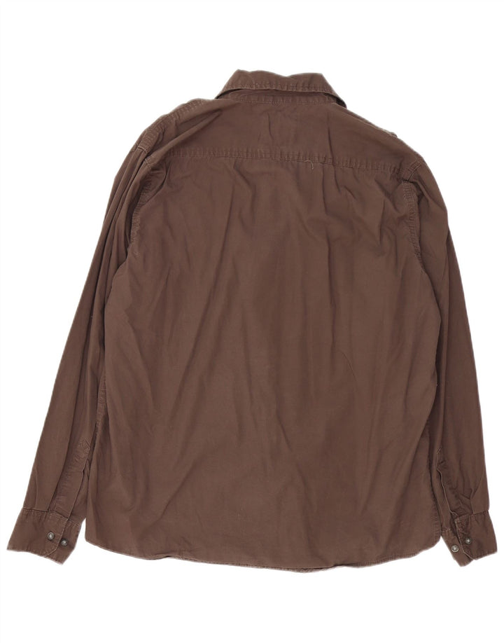 Camisa Wrangler Hombre Grande Algodón Marrón