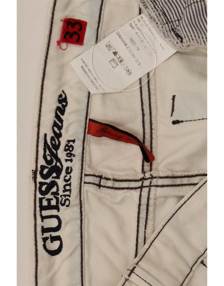 Guess Vaqueros Slim Mujer W33 L34 Algodón Blanco Roto