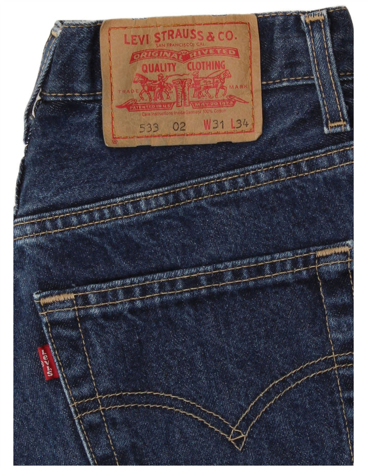 Levi's Hombre 533 Tapered Jeans W31 L34 Algodón Azul Marino