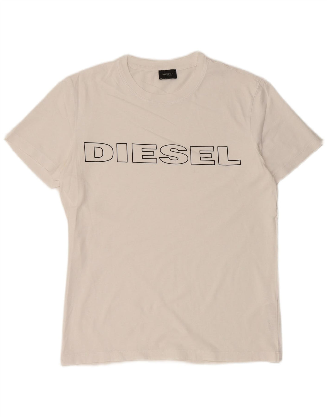 DIESEL Camiseta gráfica para hombre Top Small White Cotton