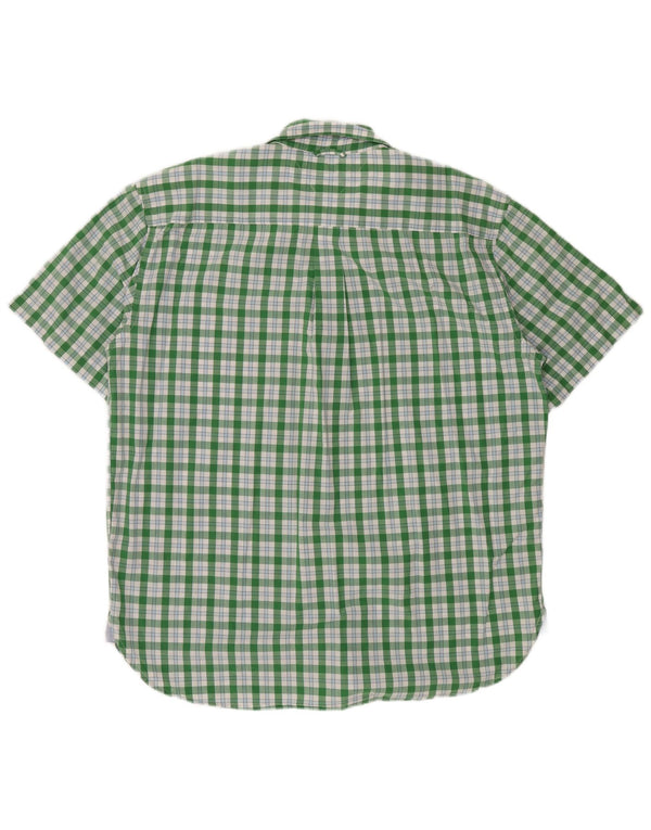 Camisa Tommy Hilfiger Hombre Manga Corta XL Algodón A Cuadros Verde