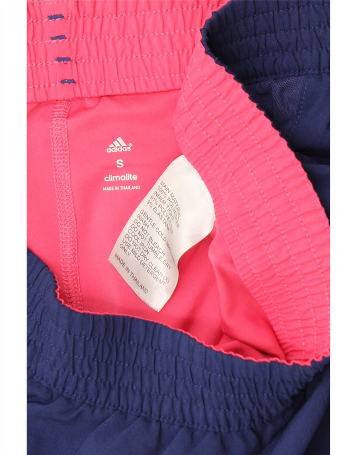 Adidas - Pantalones cortos deportivos Climalite para mujer, talla 10, poliéster azul pequeño