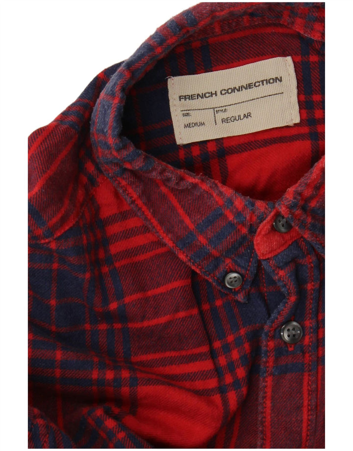 Camisa de franela de corte estándar con cuadros rojos medianos de French Connection para hombre
