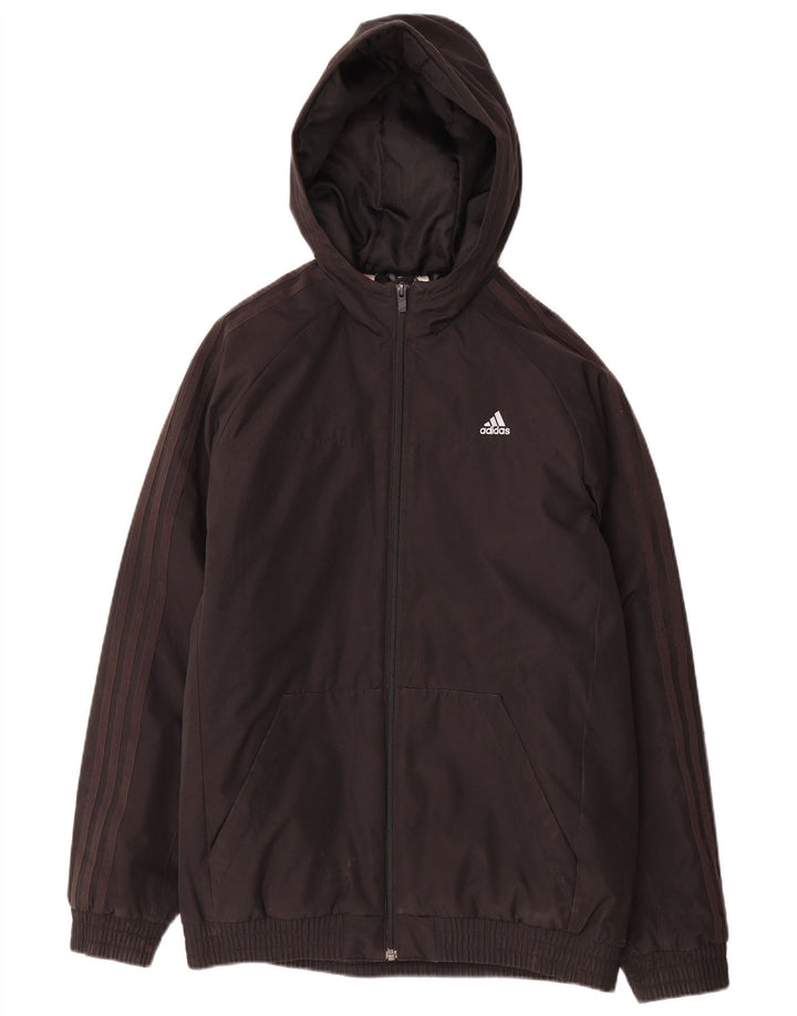 Adidas Chaqueta cortavientos con capucha para niño 15-16 años Negro Poliéster