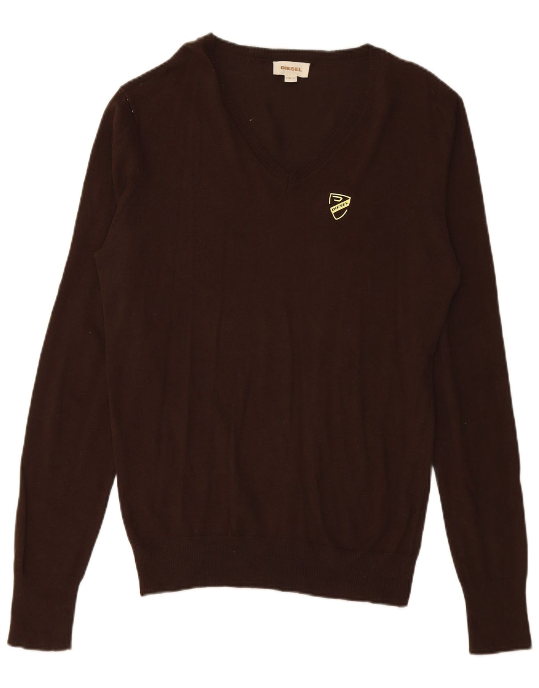 DIESEL Jersey con cuello en V para hombre, talla grande, algodón marrón