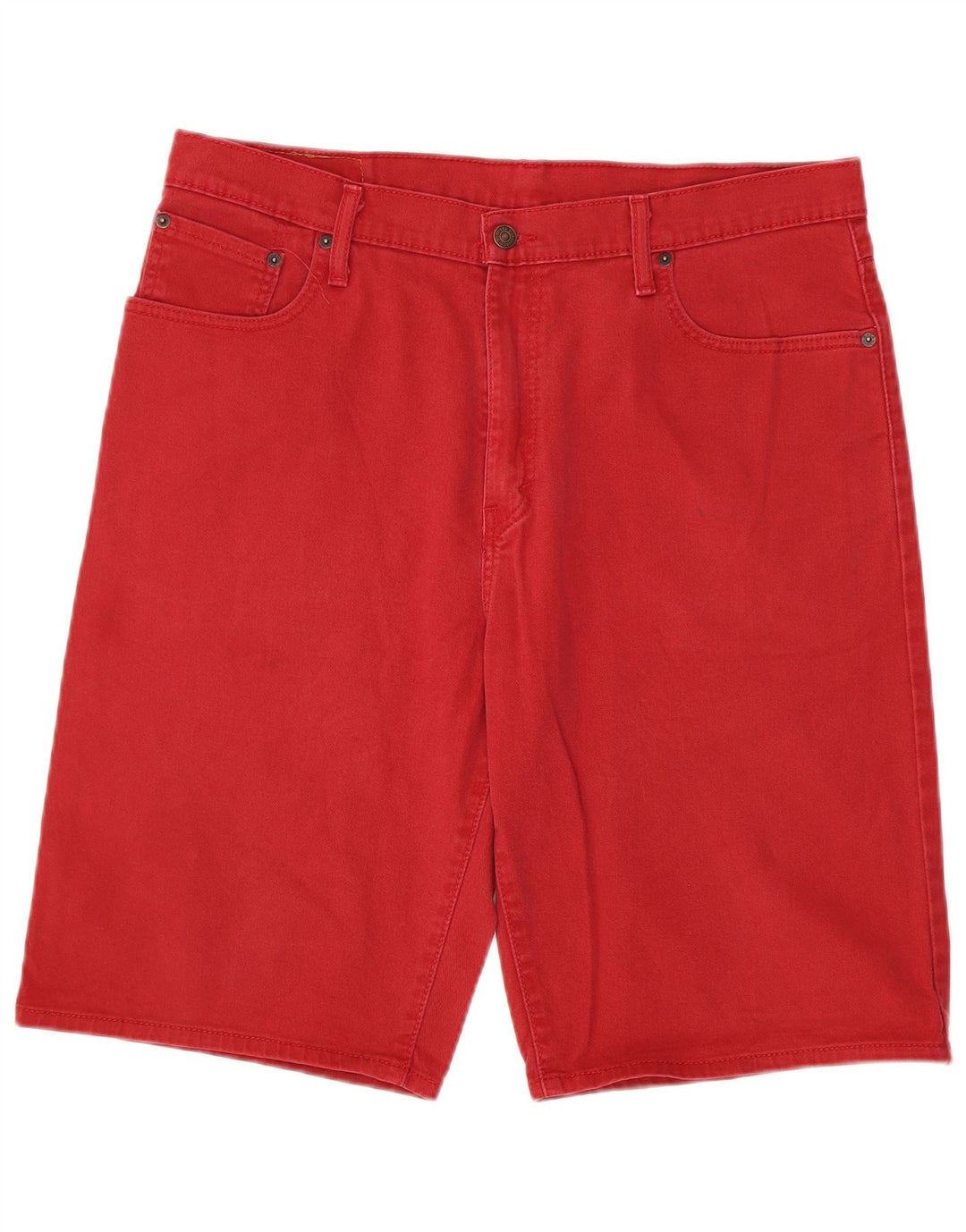 LEVI'S Mens 569 Denim Shorts W36 Grande Algodón Rojo