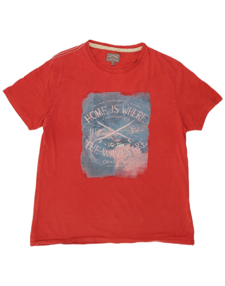 Camiseta gráfica para hombre Fat Face Top de algodón rojo mediano