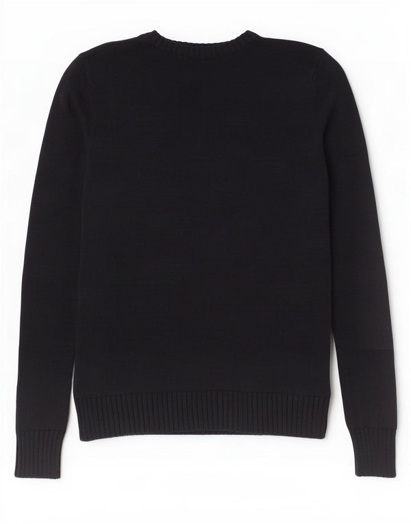 Ralph Lauren suéter gráfico para mujer con cuello barco, talla 10, color negro, EE. UU.