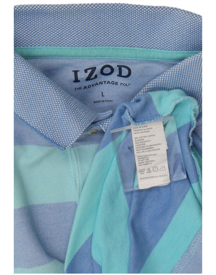 Polo Izod Hombre De Algodón A Rayas Azul Grande