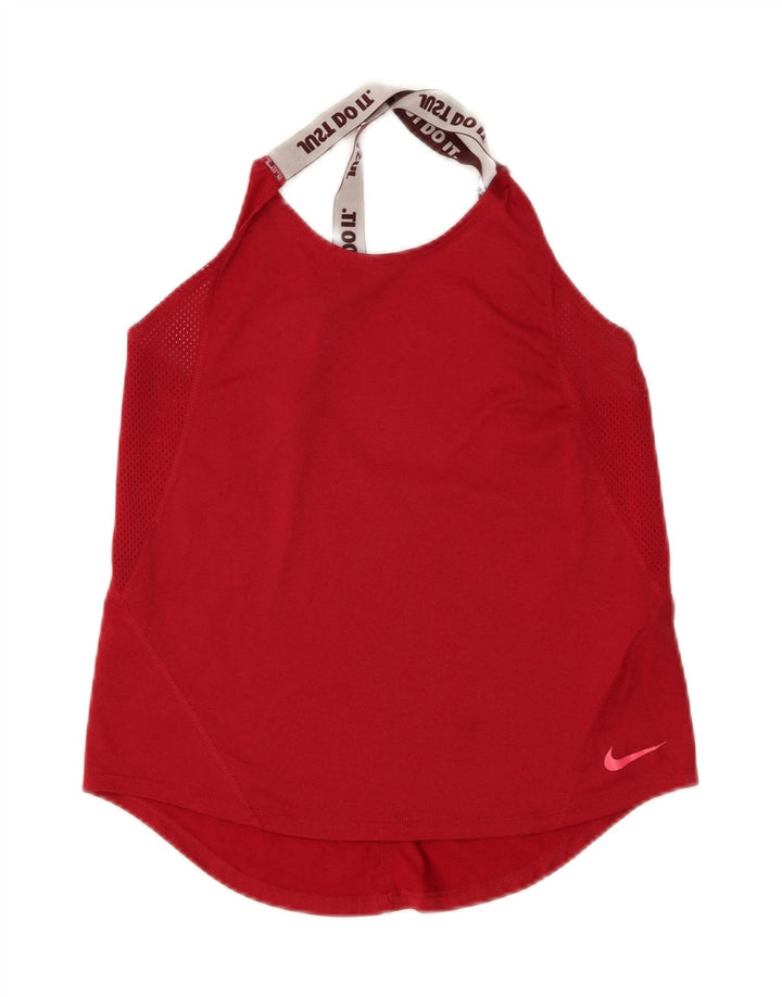 Nike Mujer Dri Fit Chaleco Top UK 12 Medio Rojo Poliéster