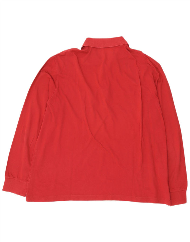 milano Polo de manga larga para hombre grande rojo