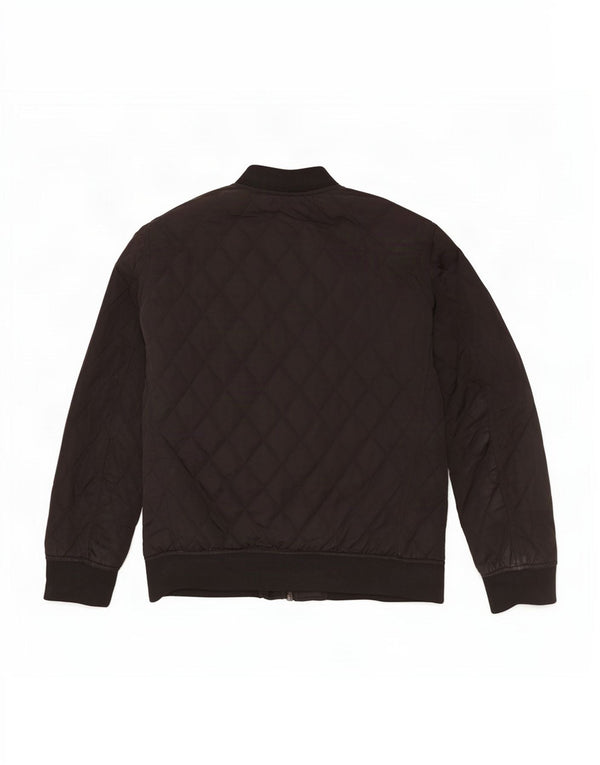 Zara Hombre Chaqueta Acolchada UK 38 Mediano Negro Poliéster