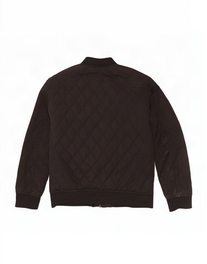Zara Hombre Chaqueta Acolchada UK 38 Mediano Negro Poliéster