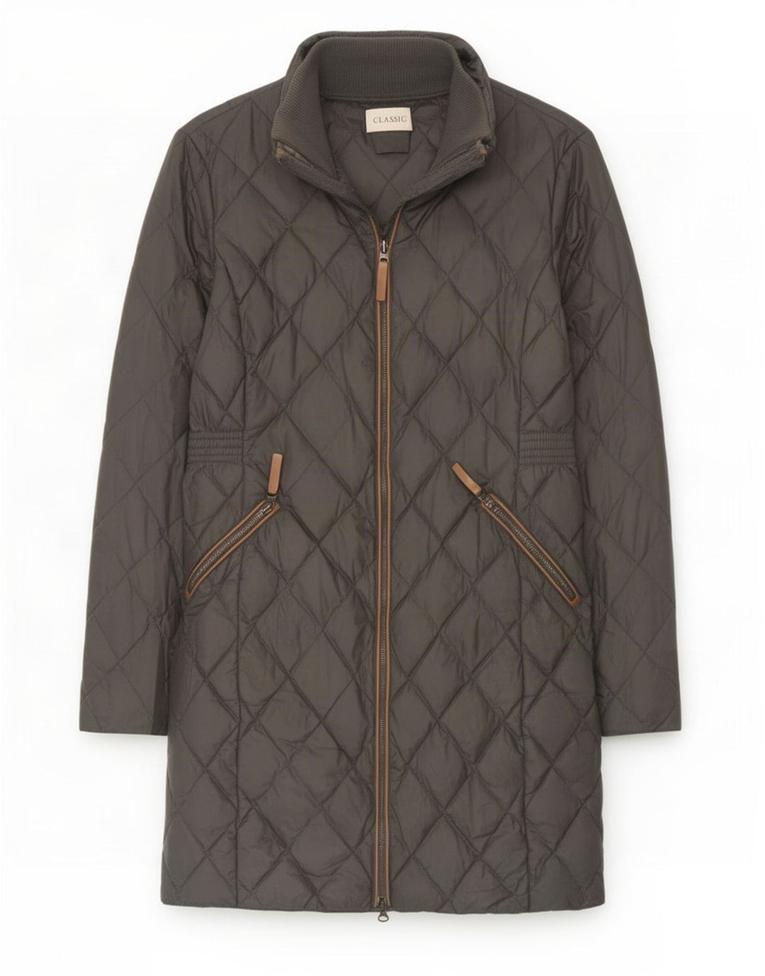 Marks & Spencer Abrigo acolchado para mujer UK 42 Poliamida gris medio